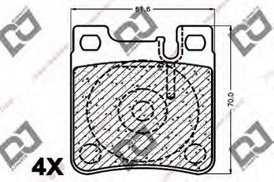 DJ PARTS bp1179 -  Комплект тормозных колодок, дисковый тормоз